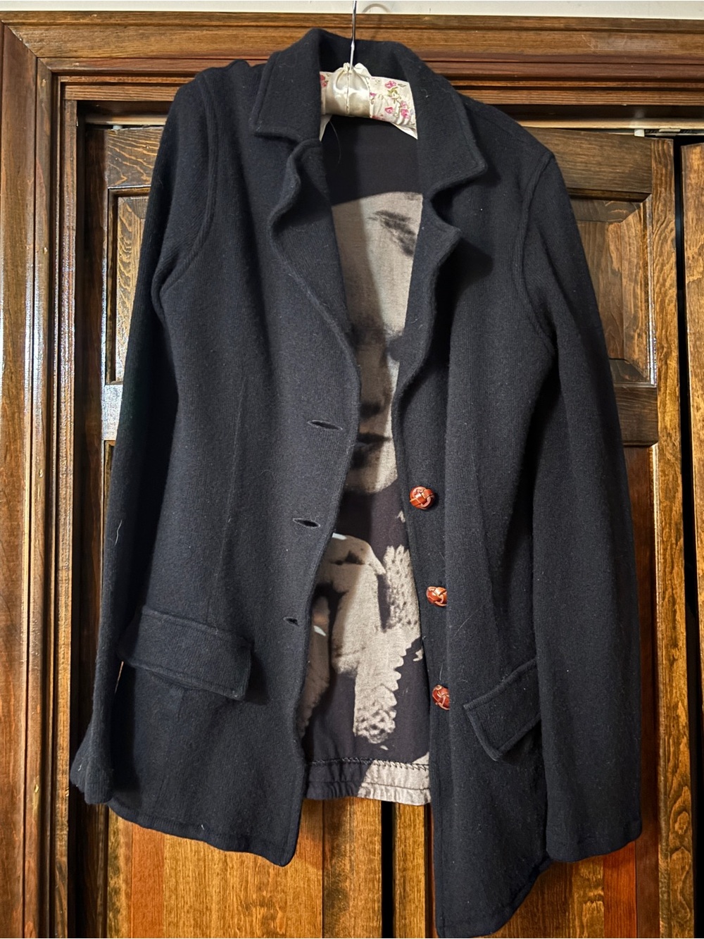 Marilyn Monroe Black Blazer with Graphic Liner - Picture 4 of 6